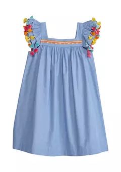 Crown & Ivy™ Girls 4-6x Tassel Flutter Sleeve Dress | Belk
