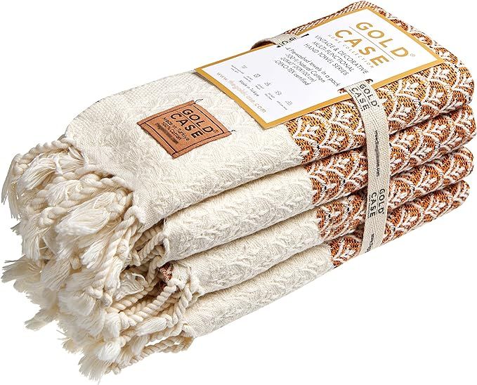 Pack of 4 Turkish Hand Towels by Gold CASE -20x40 inches 100% Cotton Decorative Towel - Hand Towe... | Amazon (US)