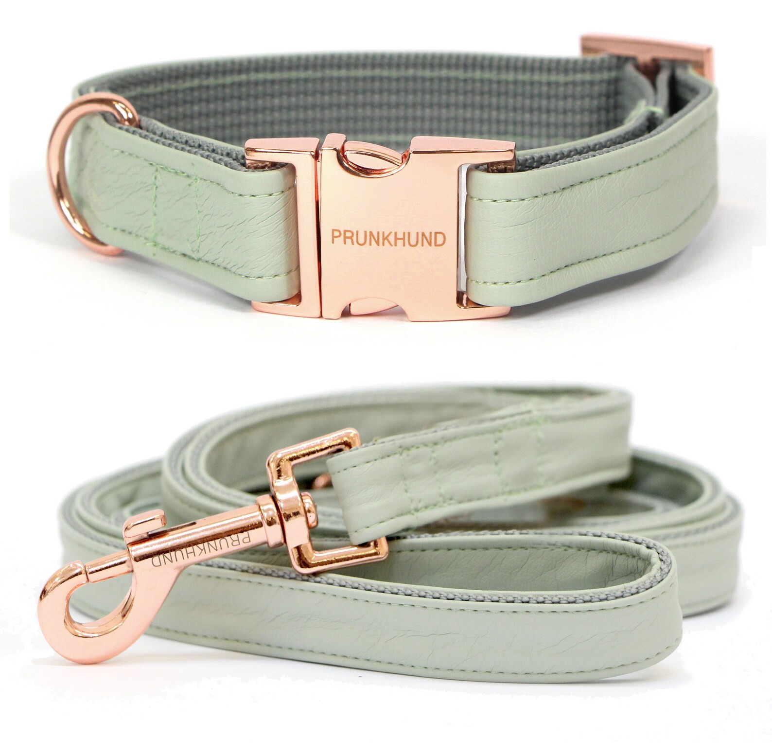 Designer Dog Collar MINT With Rose Gold Colored Hardware | Etsy | Etsy (AU)