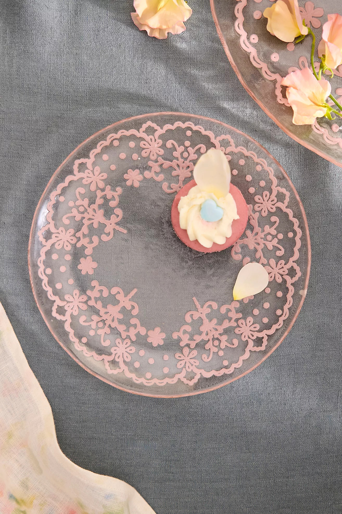 Floral Lace Glass Side Plates, Set of 4 | Anthropologie (US)