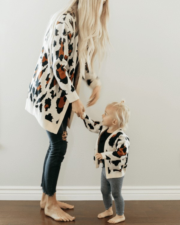 Kris Oversized Cardigan - Neutral Leopard | Bailey's Blossoms