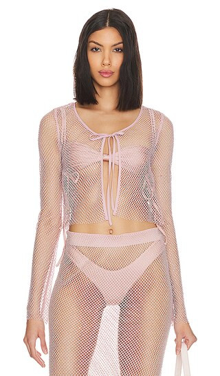 Bibiana Liquid Shine Top in Iridescent Pink | Revolve Clothing (Global)