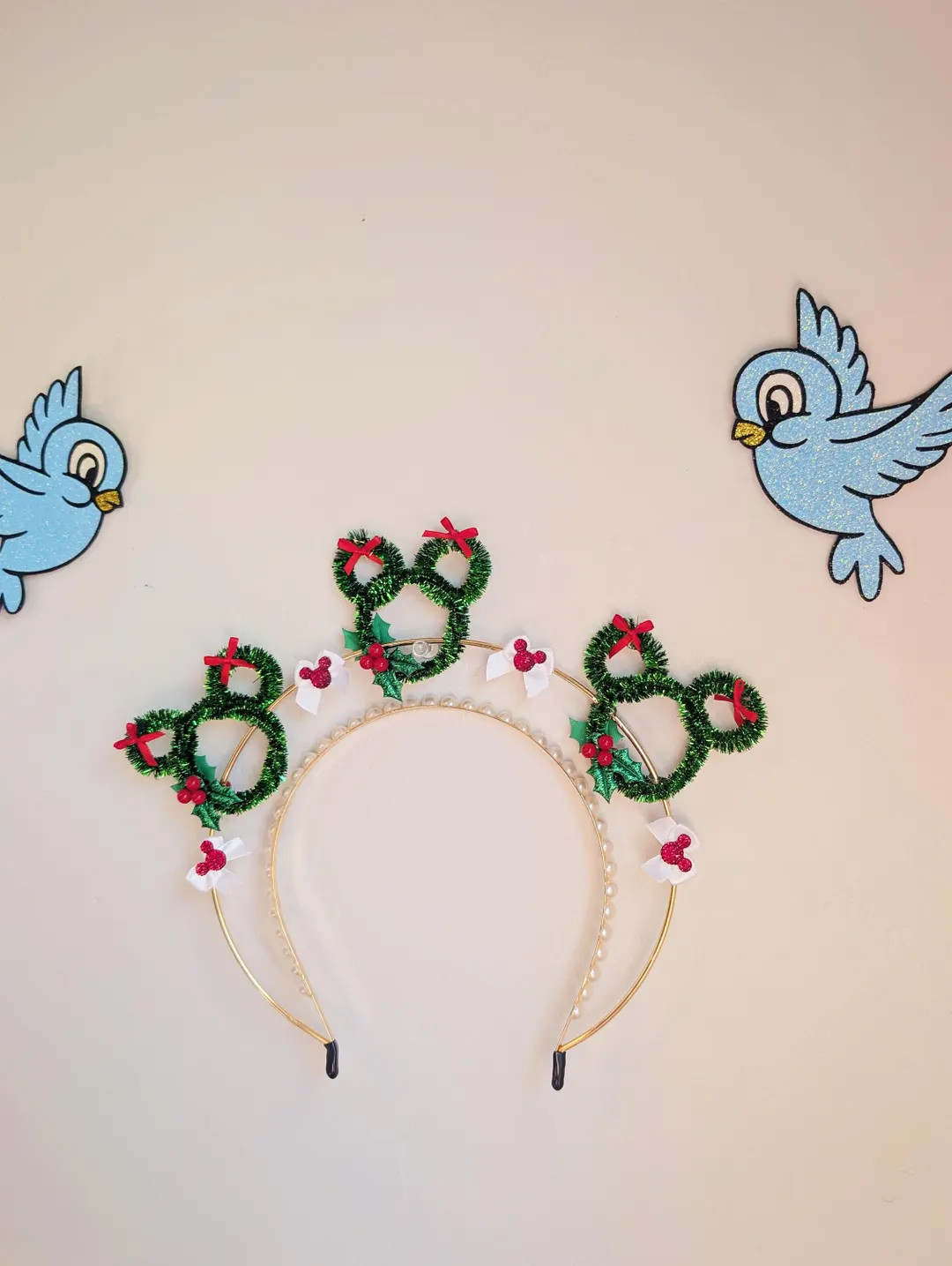 Christmas Mouse Ears Headband: Holiday Parks Coquette Crown | Etsy (US)