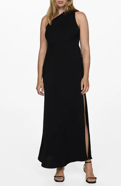 MANGO Asymmetric Dress in Black at Nordstrom, Size 8 | Nordstrom