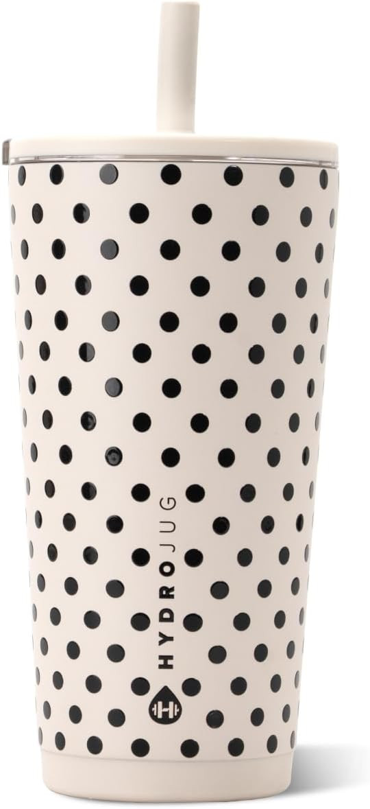 HydroJug Polka Dot Everyday Tumbler 20 oz, Ceramic-Lined, French Vanilla | Amazon (US)