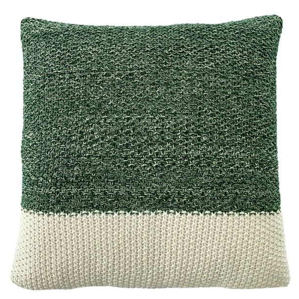 My Texas House Cassia Sweater Knit Square Decorative Pillow Cover, 18" x 18", Green | Walmart (US)