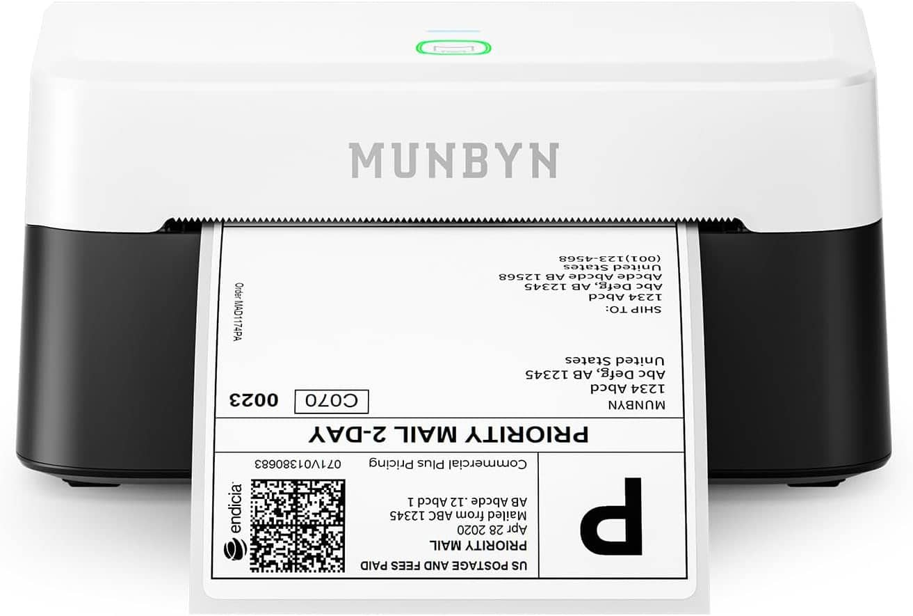 MUNBYN - Bluetooth Thermal Label Printer RW403B Wireless 4x6 Shipping Label Printer for Android iPhone Windows Mac - Black | Best Buy U.S.