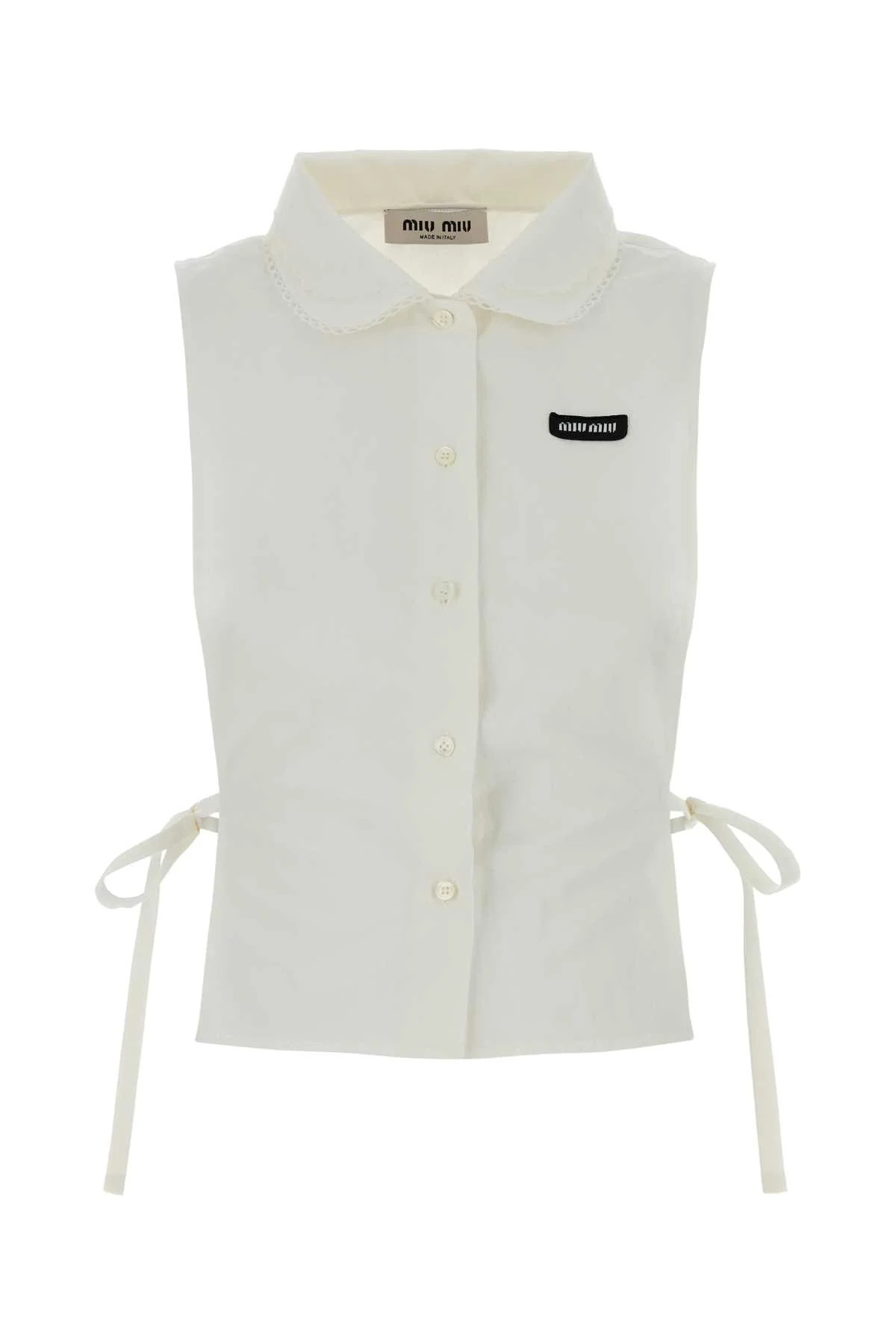 Miu Miu Cotton-Linen Shirt — White | Italist Inc.