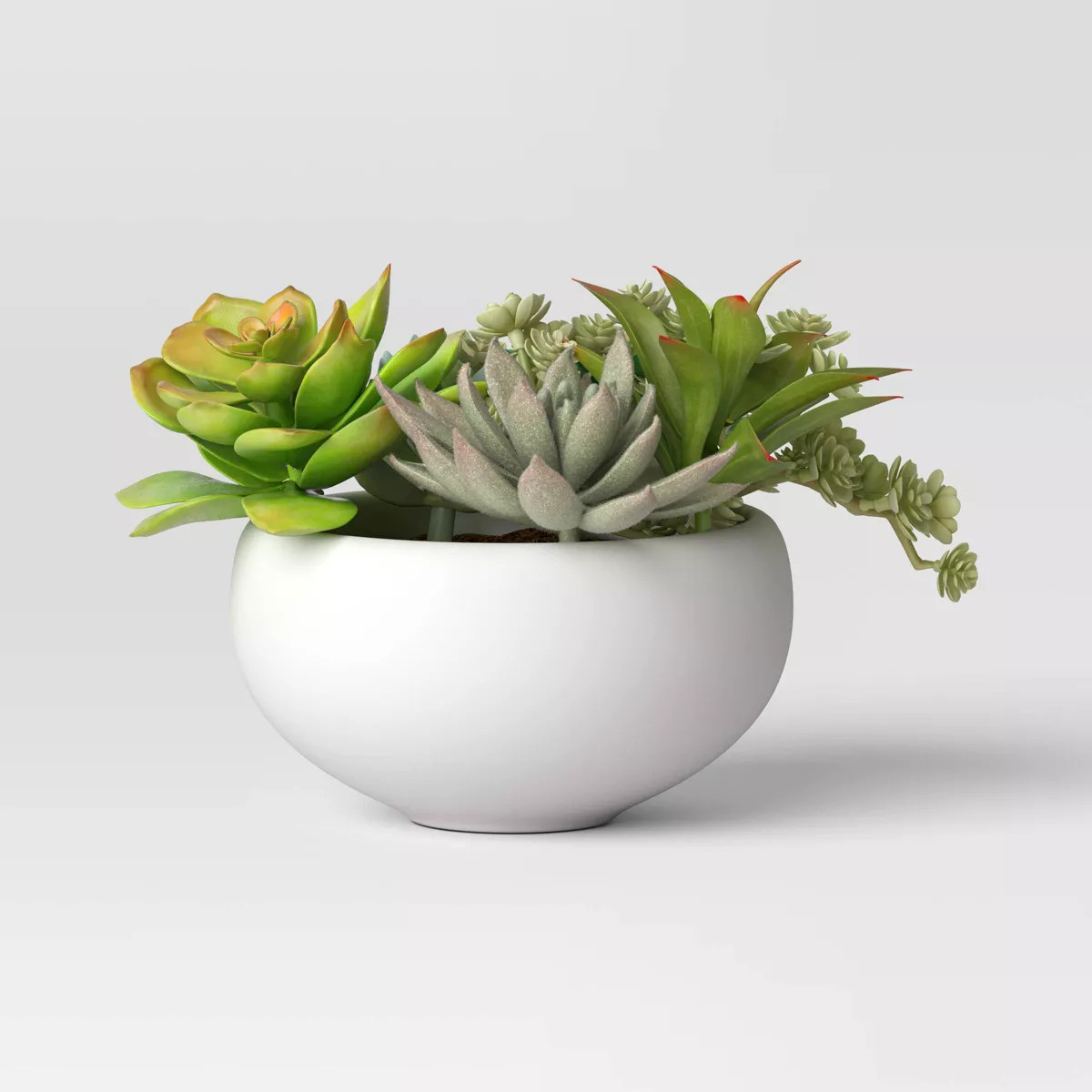 6.5" Tray Succulents Artificial Plant - Threshold™: Faux Greenery, Indoor/Outdoor Decor, Cerami... | Target