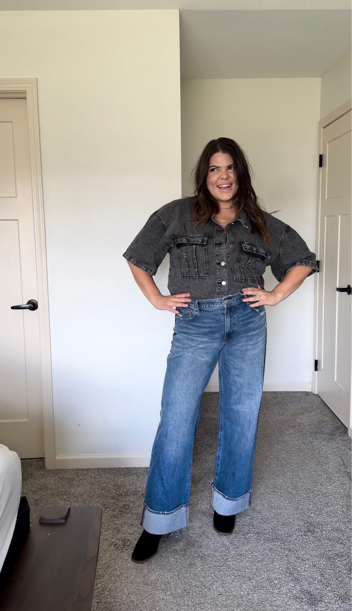 Stepping into fall with my favorite denim staples. From cozy sweaters to chic jackets, nothing pairs better with crisp autumn days than a perfect pair of jeans. Whether you're grabbing coffee or heading to the pumpkin patch, this look has you covered. Shop the look and elevate your fall wardrobe! #FallDenim #CozyVibes #LTKSeasonal #DenimOnRepeat #FallEssentials

#LTKStyleTip #LTKMidsize #LTKSeasonal