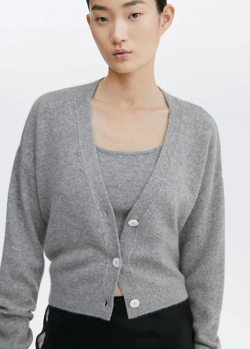 Cashmere cardigan with buttons | MANGO (US)