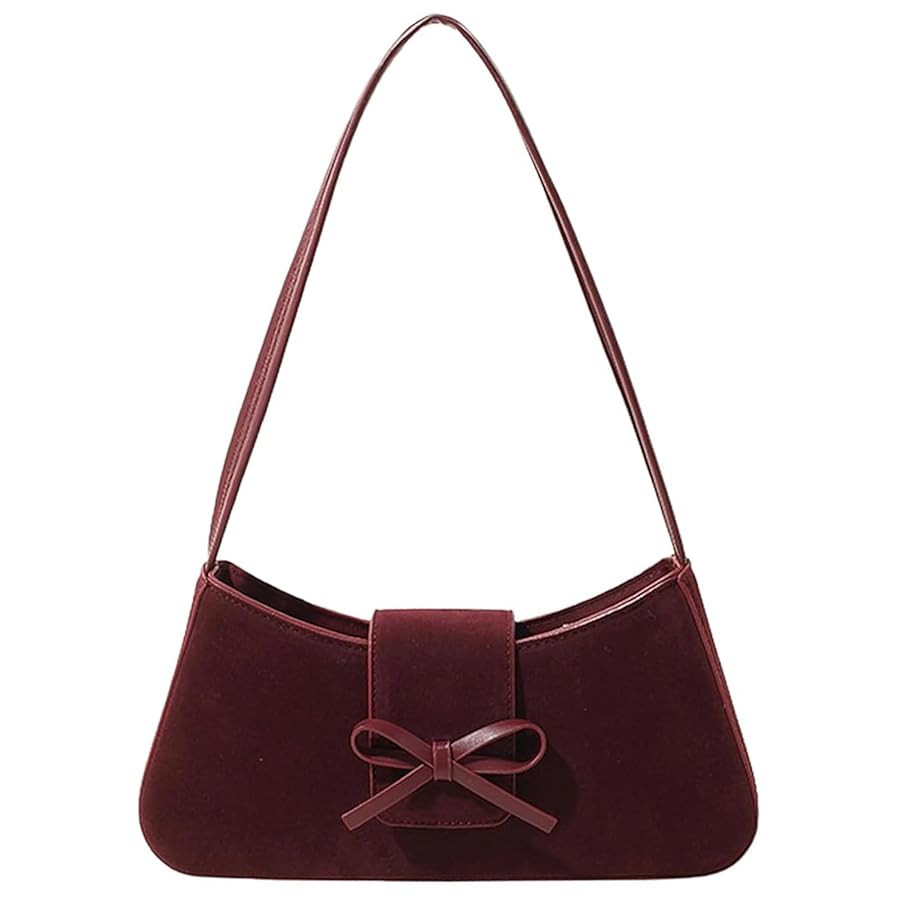 Shoulder Bag for Women, Hobo Handbags Trendy Y2K Purses Patent Leather Clutch Bag Cute Bow Purse | Amazon (US)