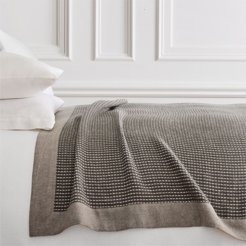Two-Tone Cotton Linen Blanket | West Elm (US)