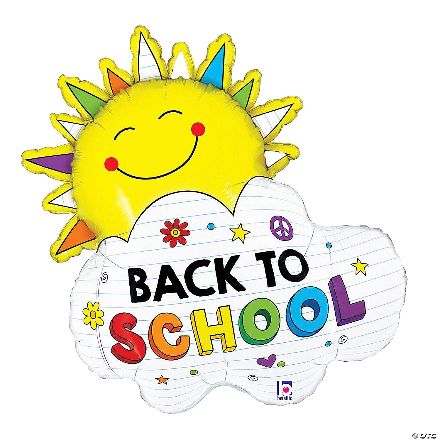 Betallic Back to School Sunshine 31" Mylar Balloon | Oriental Trading Company