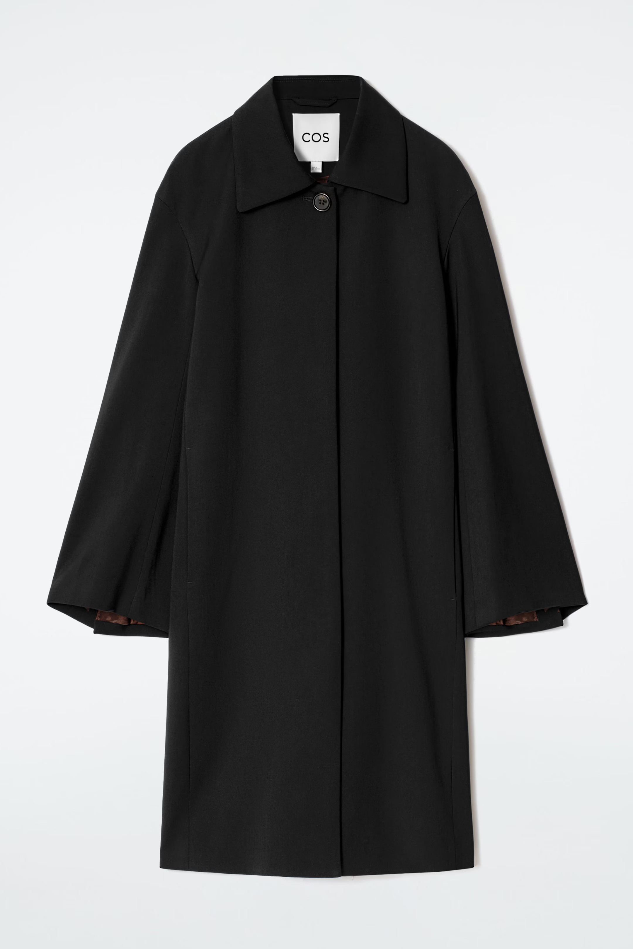 SINGLE-BREASTED CAR COAT - BLACK | COS UK