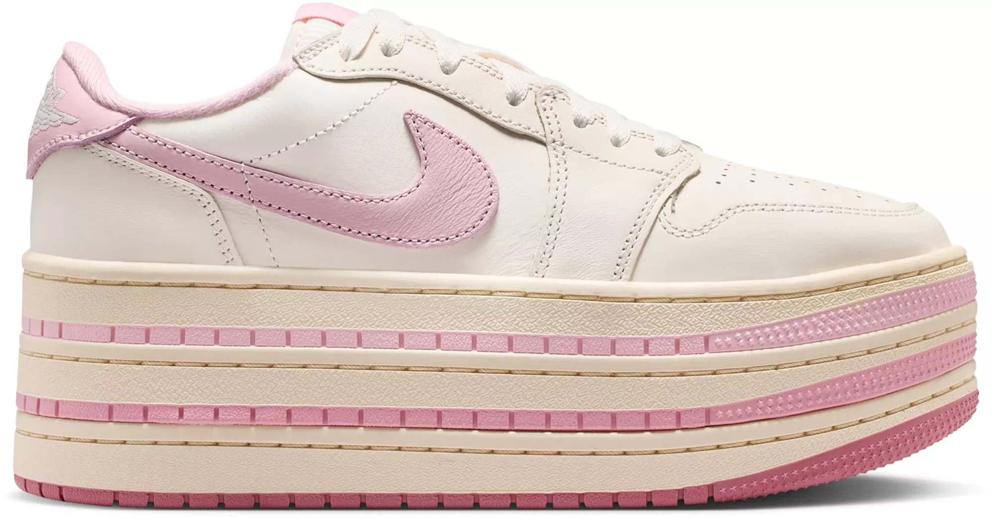 Air Jordan 1 Triple Stack Women's Shoes, M5/W6.5, Pale Ivory/Iced Carmine-Muslin | DICK'S Sporting Goods