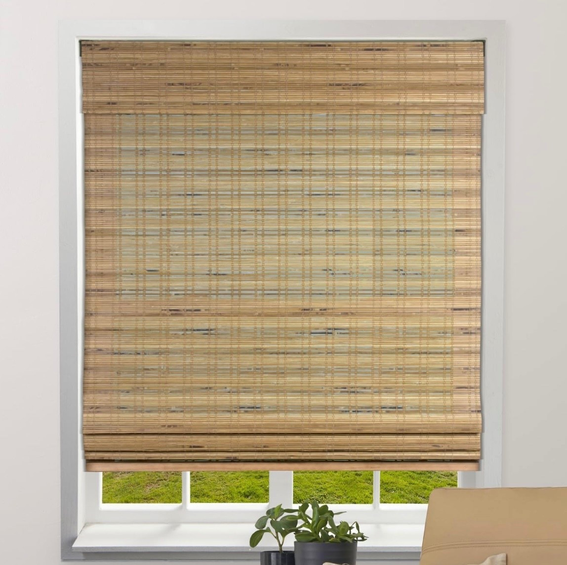 Sheer Bamboo Roman Shades with Valance - Tuscan, 34.5" W x 60" H - 
Light Filtering Cordless Blinds for Interior Windows -Mounting Hardware Included

#LTKHome