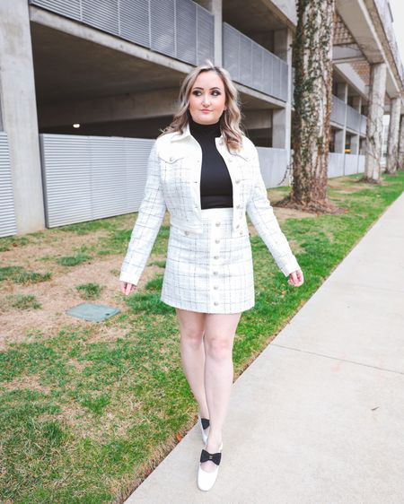 Sharing this cute classy chic tweed set from guess at Nordstrom 

#guess #loveguess #tweedskirt #classy #chic #tweedjacket #chanel #andotherstories #classystyle #chicoutfit 

#LTKworkwear #LTKmidsize #LTKSeasonal