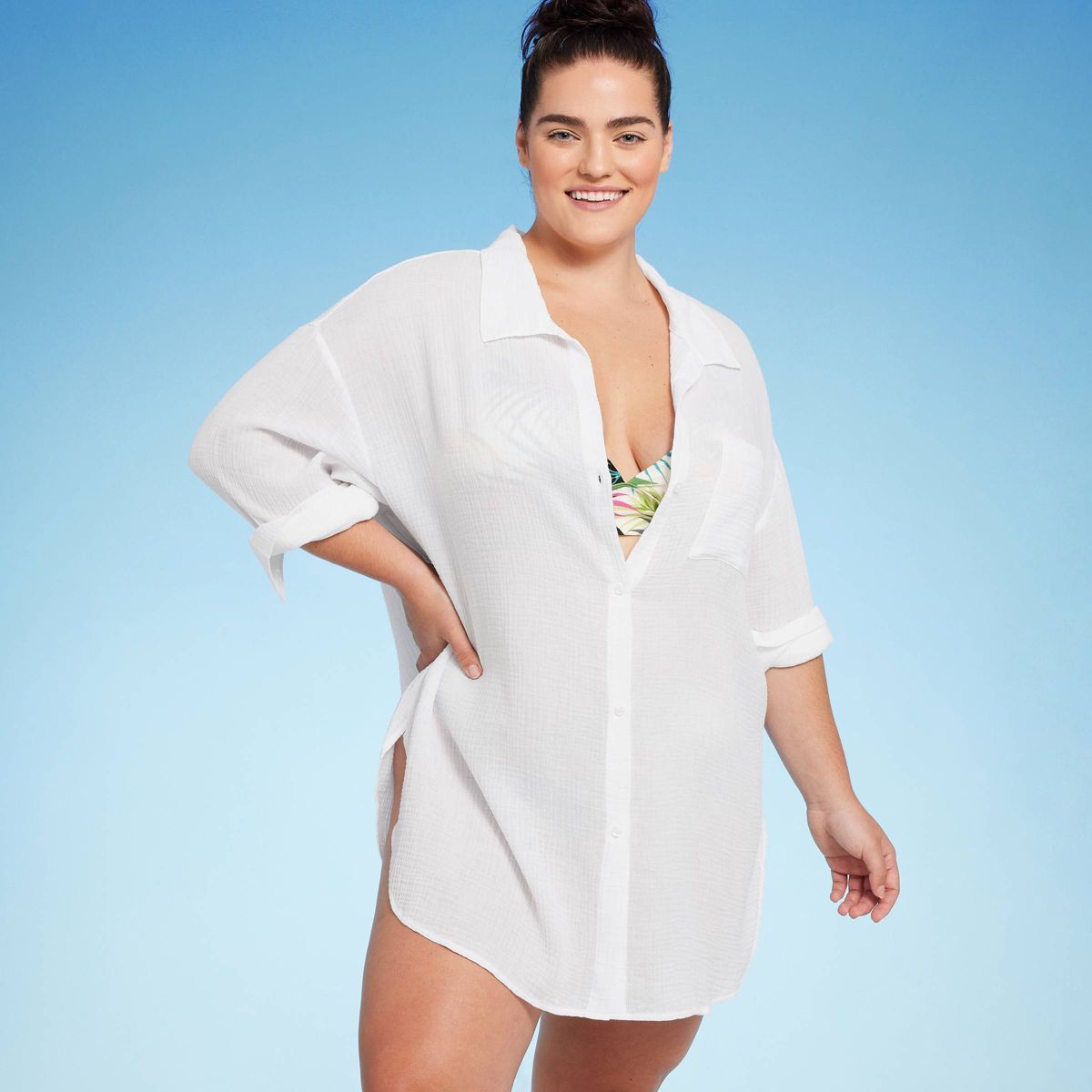 Women's Button-Up Cover Up Shirtdress - Shade & Shore™ | Target