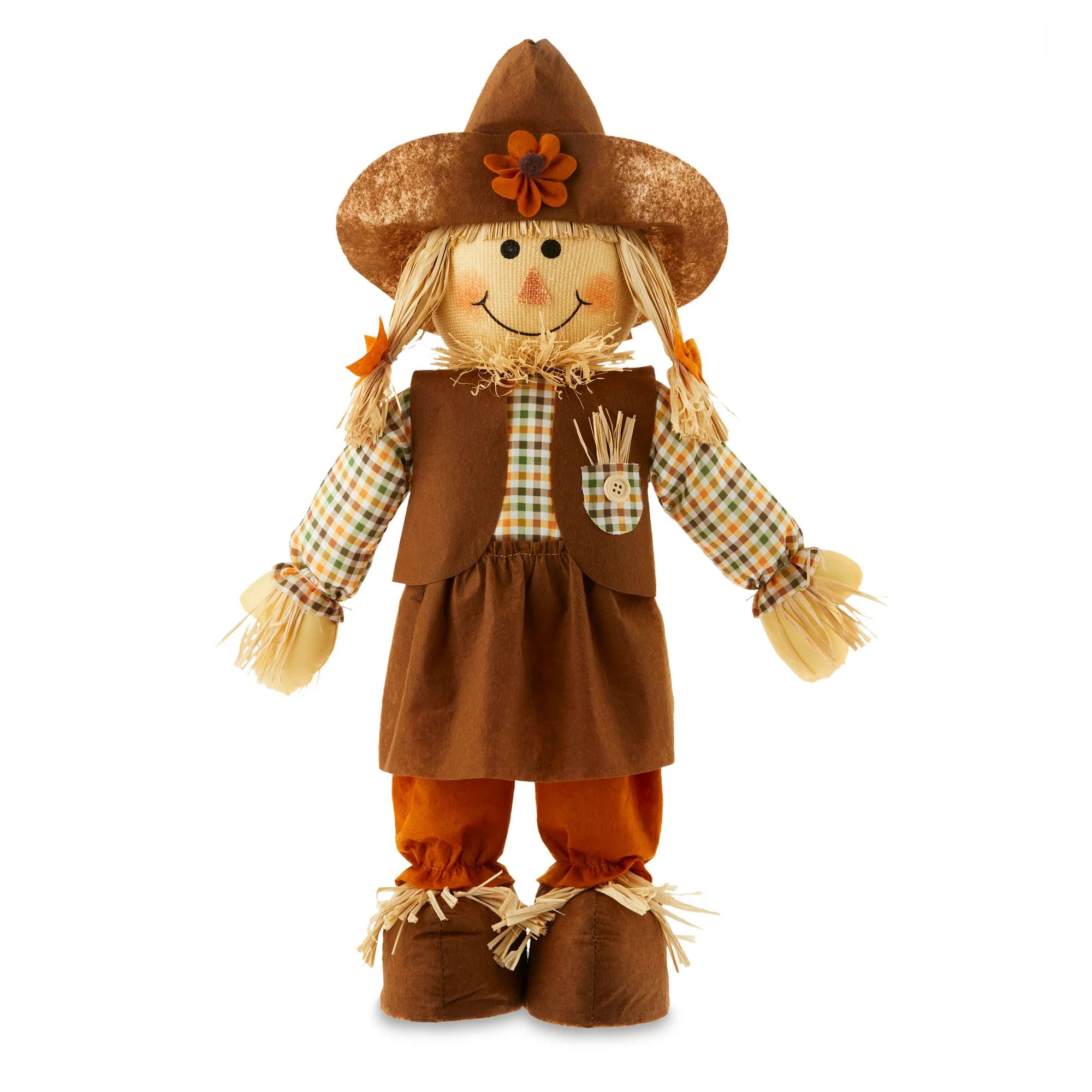 Harvest Standing Scarecrow Decoration, Multicolor, Fabric, 20", by Way To Celebrate | Walmart (US)