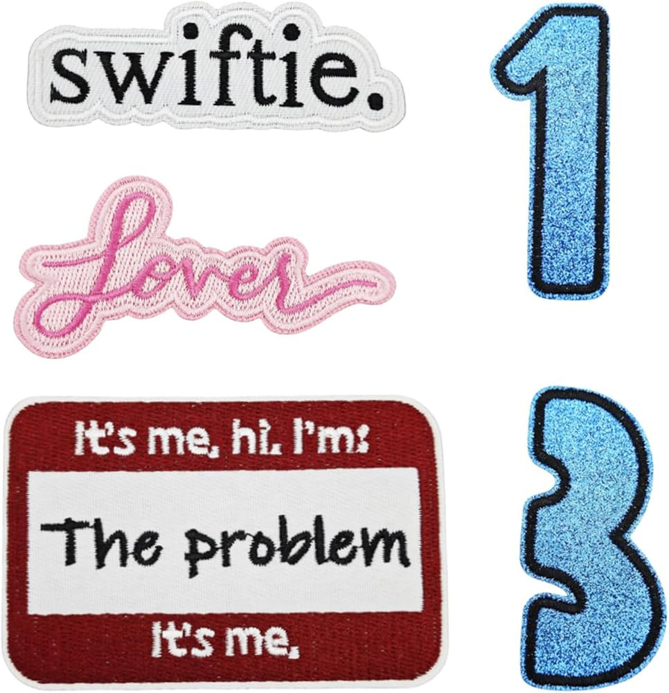 5 Pcs Embroidery Patches Iron on Applique Fashion Girls Singer Cartoon Text Sew Patch Clothes DIY... | Amazon (US)