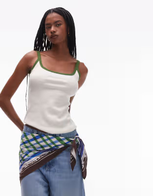 Topshop satin headcarf in gingham print | ASOS (Global)