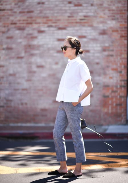 Going slouchy with this casual and relaxed look for work: a boxy blouse, cropped trousers and flat mules.

#classicstyle
#businesscasual
#officeoutfit
#workoutfit
#springworkwear

#LTKworkwear #LTKstyletip #LTKSeasonal