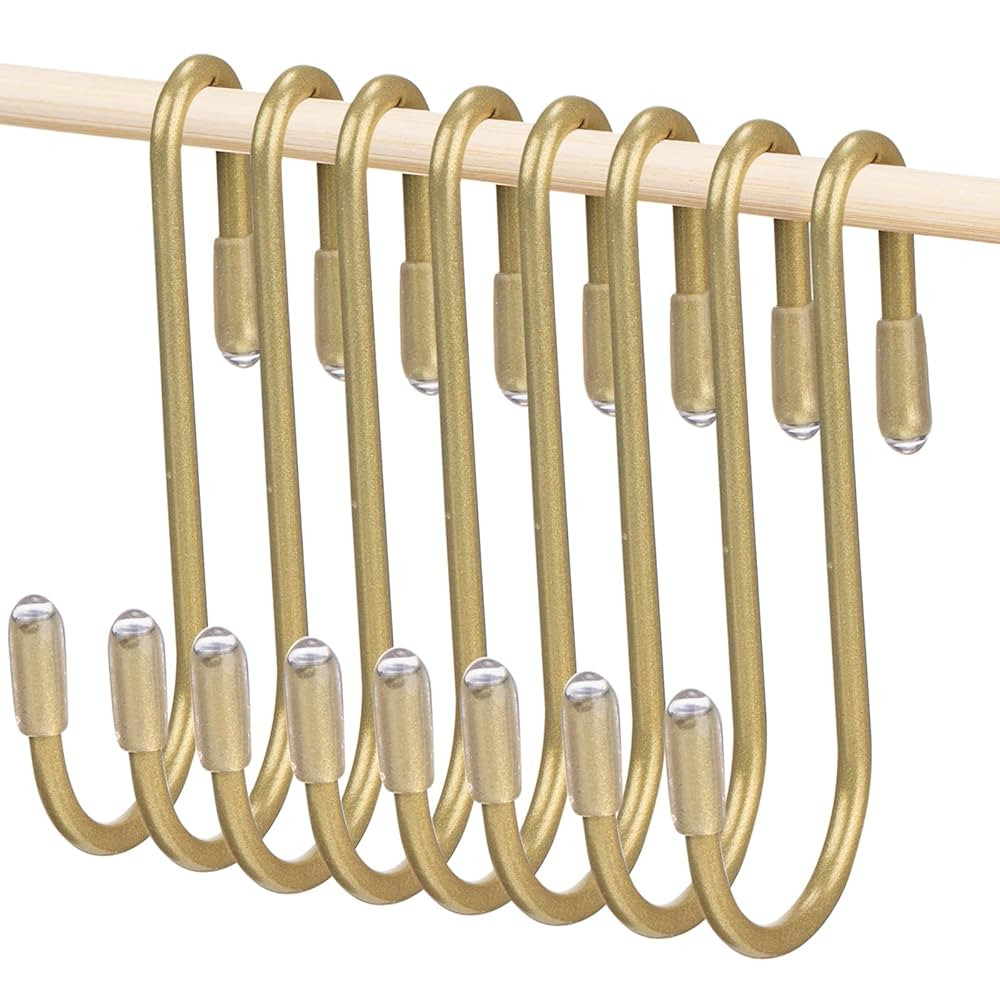 Hotop 36 Pieces S Hooks for Hanging 2.4 Inch Heavy Duty S Shaped Hook Rack Metal Non Slip Hanger ... | Amazon (US)