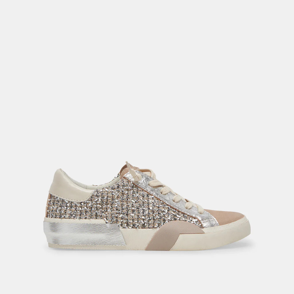 ZINA SNEAKERS DK SILVER MULTI WOVEN | DolceVita.com