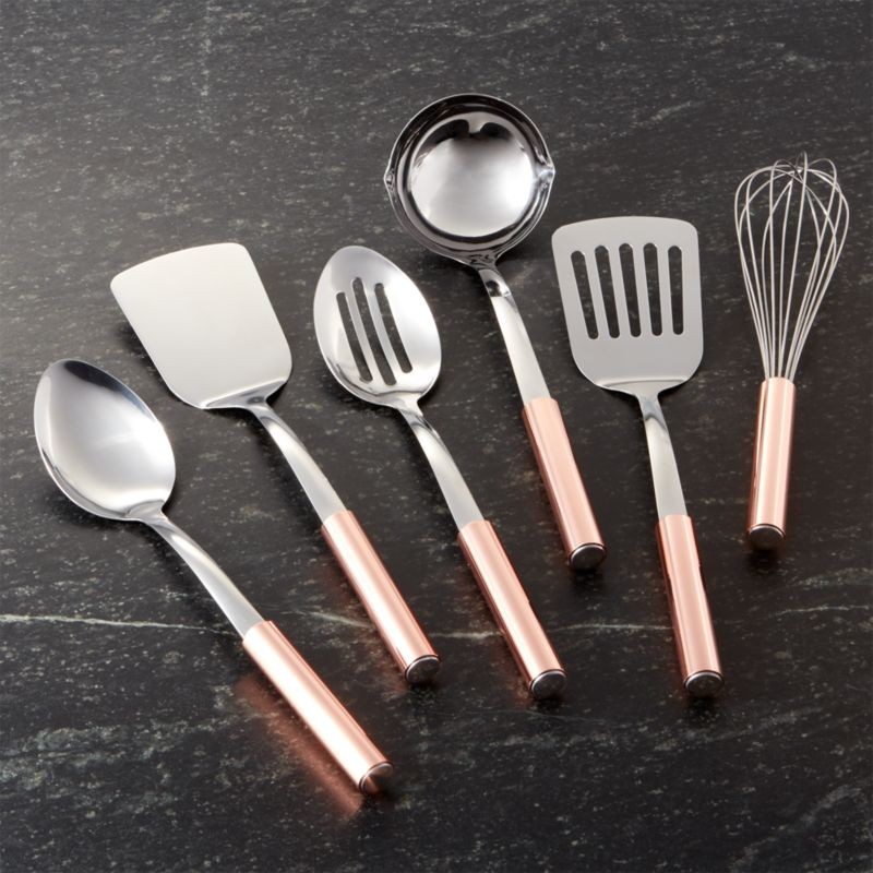 Copper Handled Utensils Set of Six | Crate & Barrel
