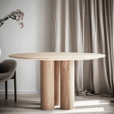 Solid Wood Light Luxury Simple Round Dining Table Round Dining Table | Wayfair North America