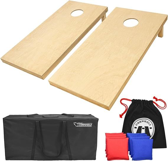 GoSports Solid Wood Premium Cornhole Set - Choose Between 4feet x 2feet or 3feet x 2feet Game Boa... | Amazon (US)