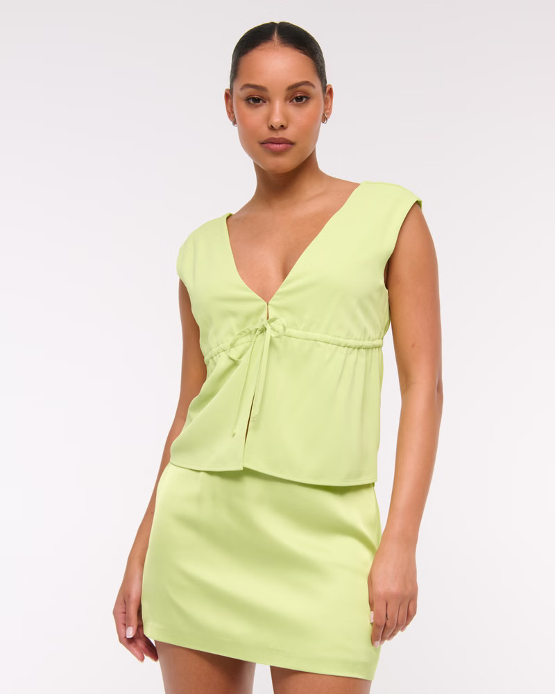 Plunge Tie-Front Top | Abercrombie & Fitch (US)