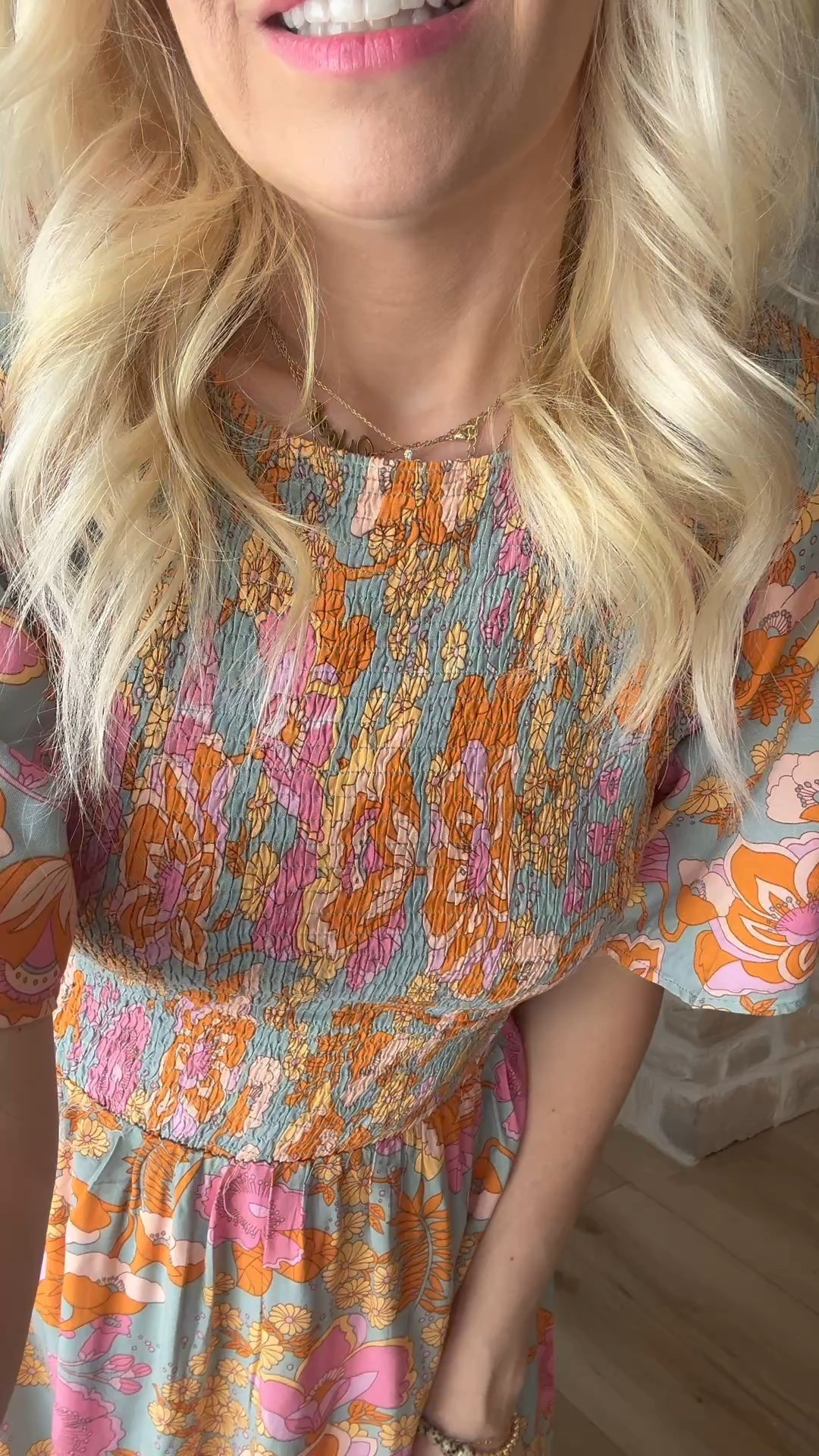 The colors and print on this dress is so good! I love the smocked top and the flowy sleeves! Wearing a medium 

#LTKFindsUnder50 #LTKStyleTip #LTKFindsUnder100