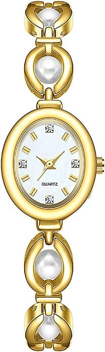 Elegant Pearl Women's Dress Watch Fashion Oval dial Watch Gift Women's Watch Waterproof Watch | Amazon (US)