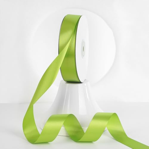 MEEDEE Lime Green Satin Ribbon - 1 Inch Double Faced Polyester Green Wrapping Ribbon for Crafts, Weddings, Flower Bouquets, Holidays | Amazon (US)