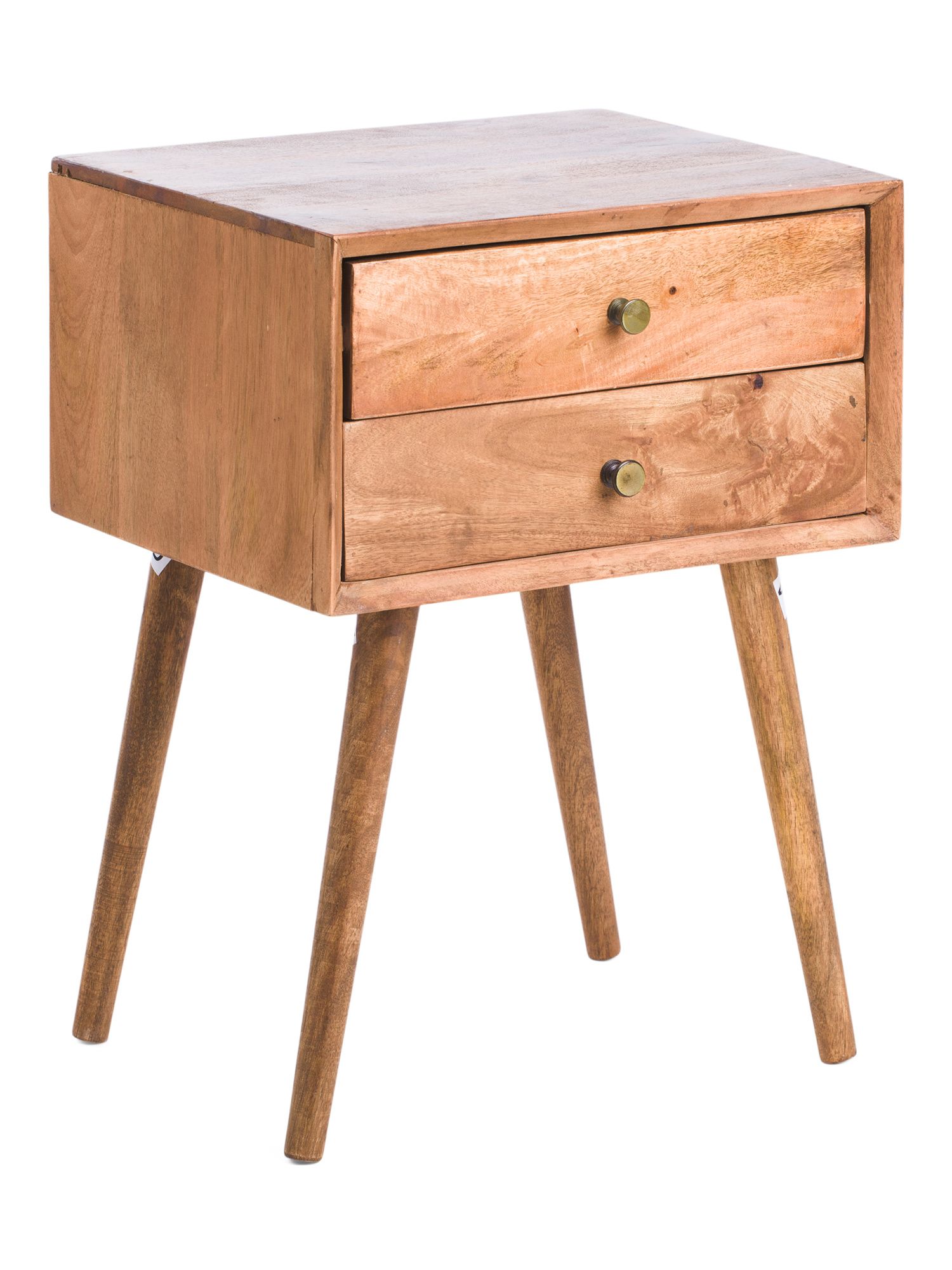 Mango Wood Bedside Table With Tech | TJ Maxx