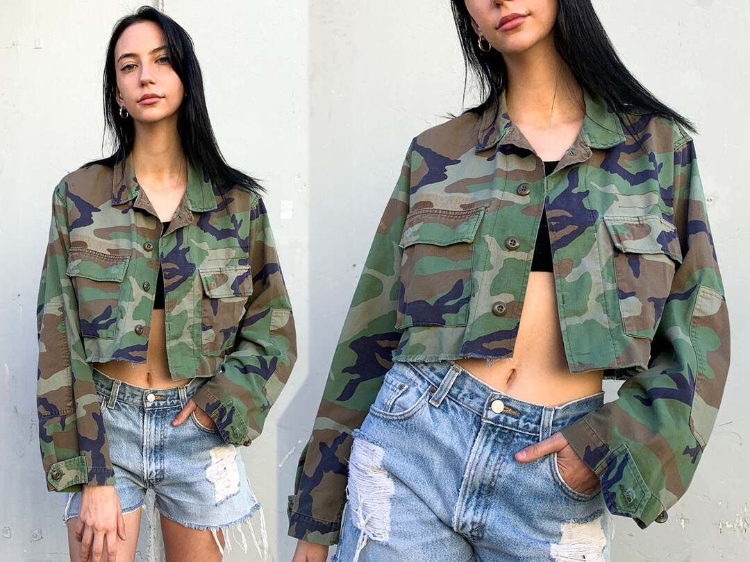 Camo Jacket Custom Jacket Punk Jacket Army Jacket Cropped - Etsy | Etsy (US)