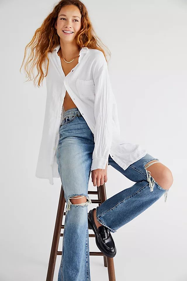 Double Cloth Buttondown Shirt | Free People (Global - UK&FR Excluded)