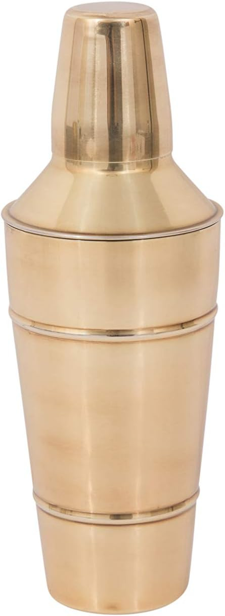 Bloomingville Round Stainless Steel Cocktail Shaker, 10 Inch x 3.5 Inch, Gold | Amazon (US)