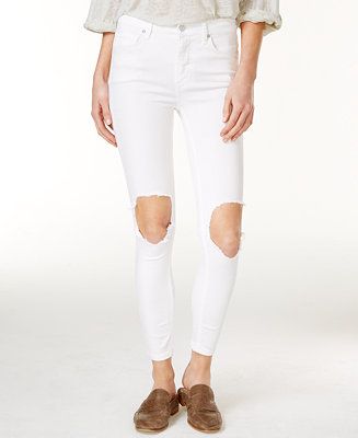 Free People Cotton Ripped Skinny Jeans | Macys (US)