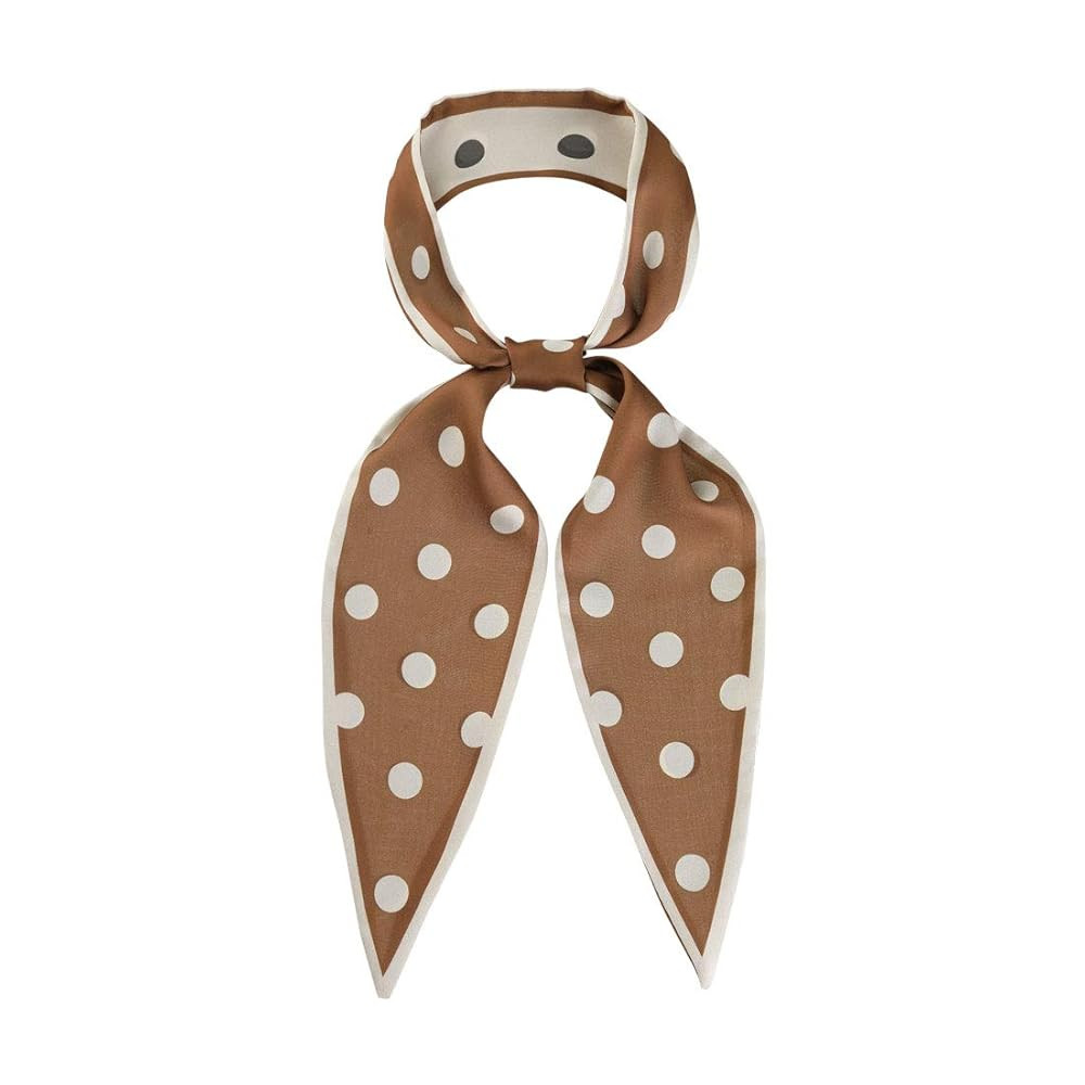 Allegra K Chic Polka Dots Women Neckerchief Skinny Scarves Hair Band Ribbon for Bag Accessory | Amazon (US)