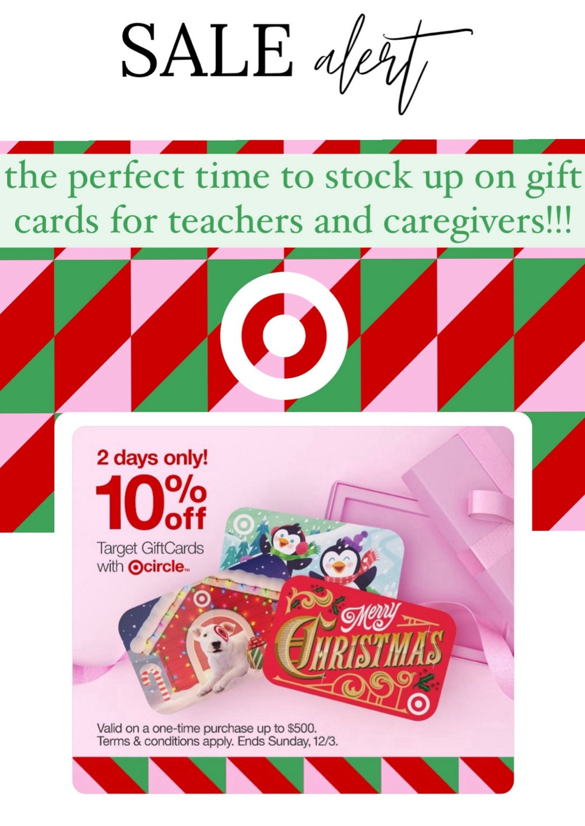 Target is doing their annual gift card sale, 2 days only! 10% off gift cards! Perfect teacher, host, or caregiver gifts! Every year I print off these Etsy designs and tape the gift cards to them - it’s a super cute gift!

#LTKfindsunder50 #LTKGiftGuide #LTKsalealert