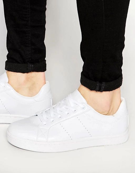 ASOS Lace Up Sneakers In White | ASOS US