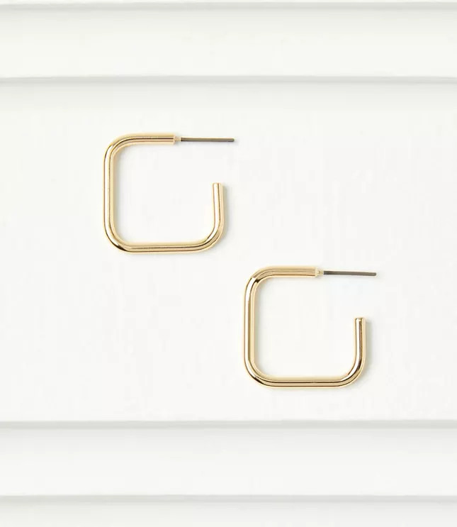 Squared Hoop Earrings | LOFT