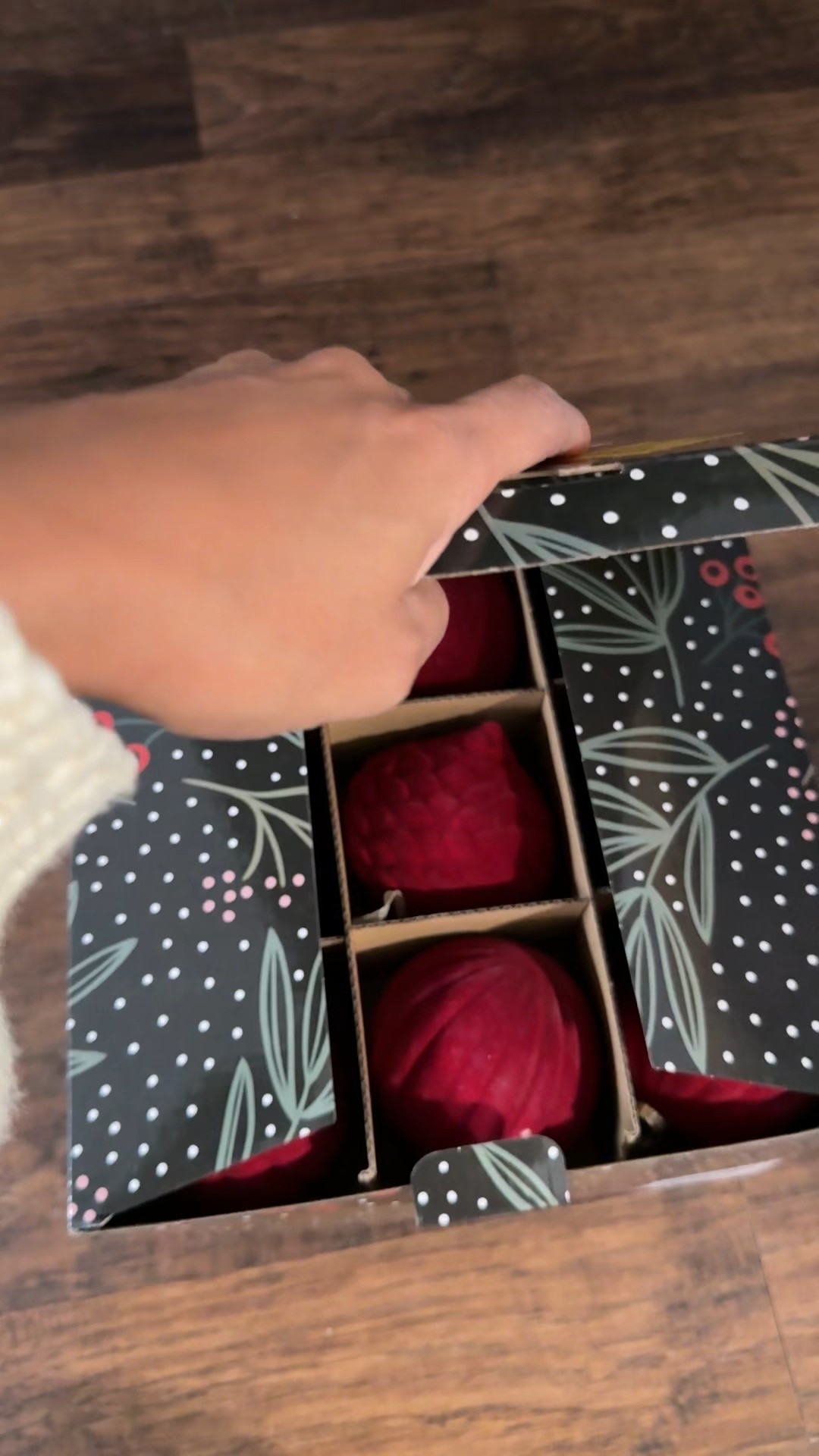 Red velvet ornaments that come in different sizes 

#LTKholiday #LTKcanada #LTKwinter