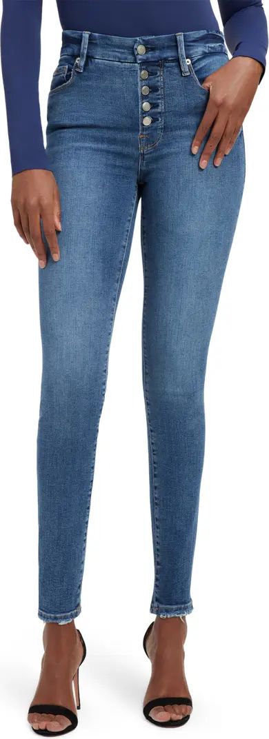 Good Legs Exposed Button High Waist Skinny Jeans | Nordstrom