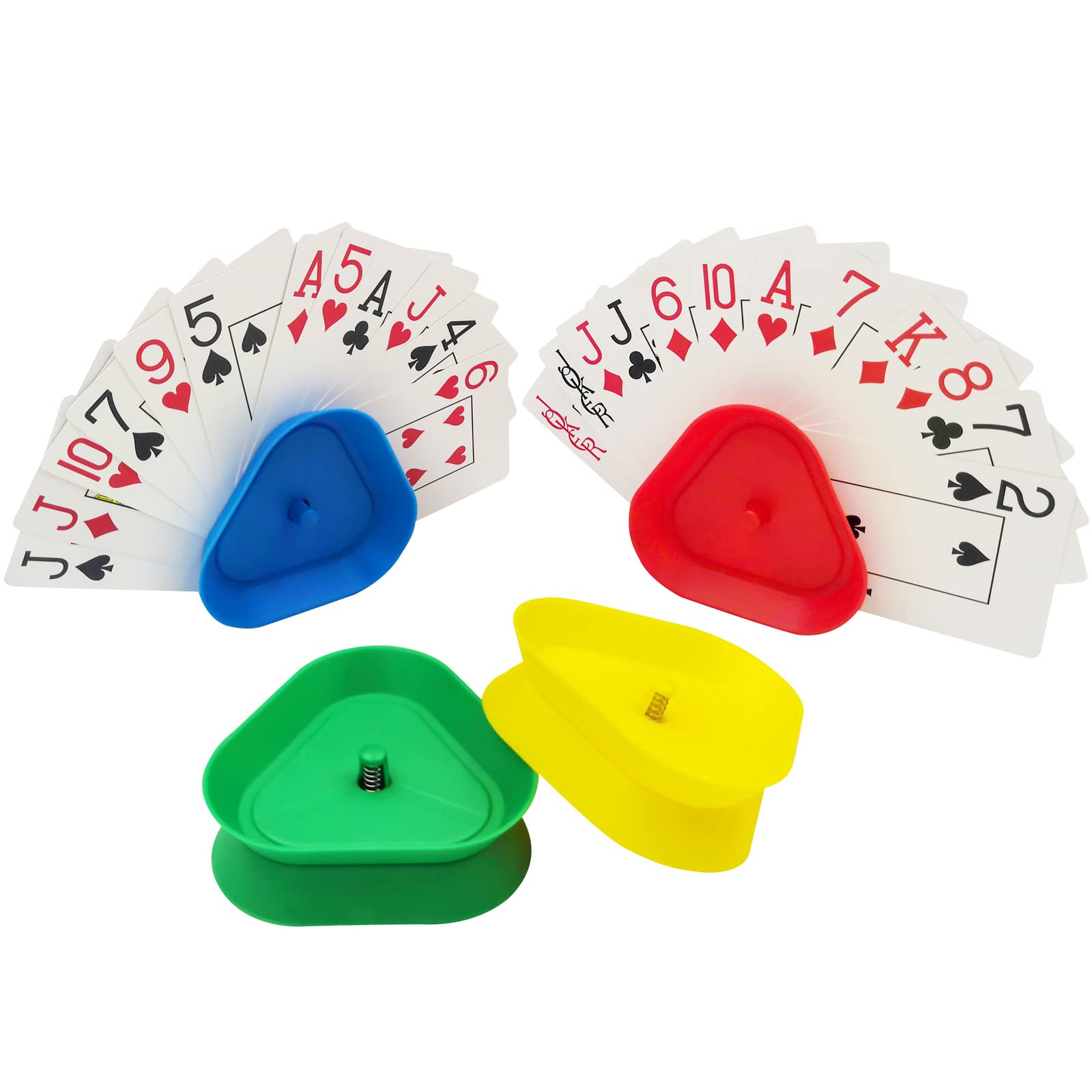 Yuanhe Playing Card Games Holder - 4Pack Little Hands Cards Tray for Kids, Seniors,Hands Free Car... | Amazon (US)