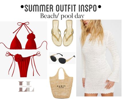 Memorial Day weekend , red bikini, summer outfit, white dress, cover up , swimsuit, beach day, pool day, vacation outfit, resort wear, travel outfit, sandals 

#LTKSwim #LTKTravel #LTKStyleTip