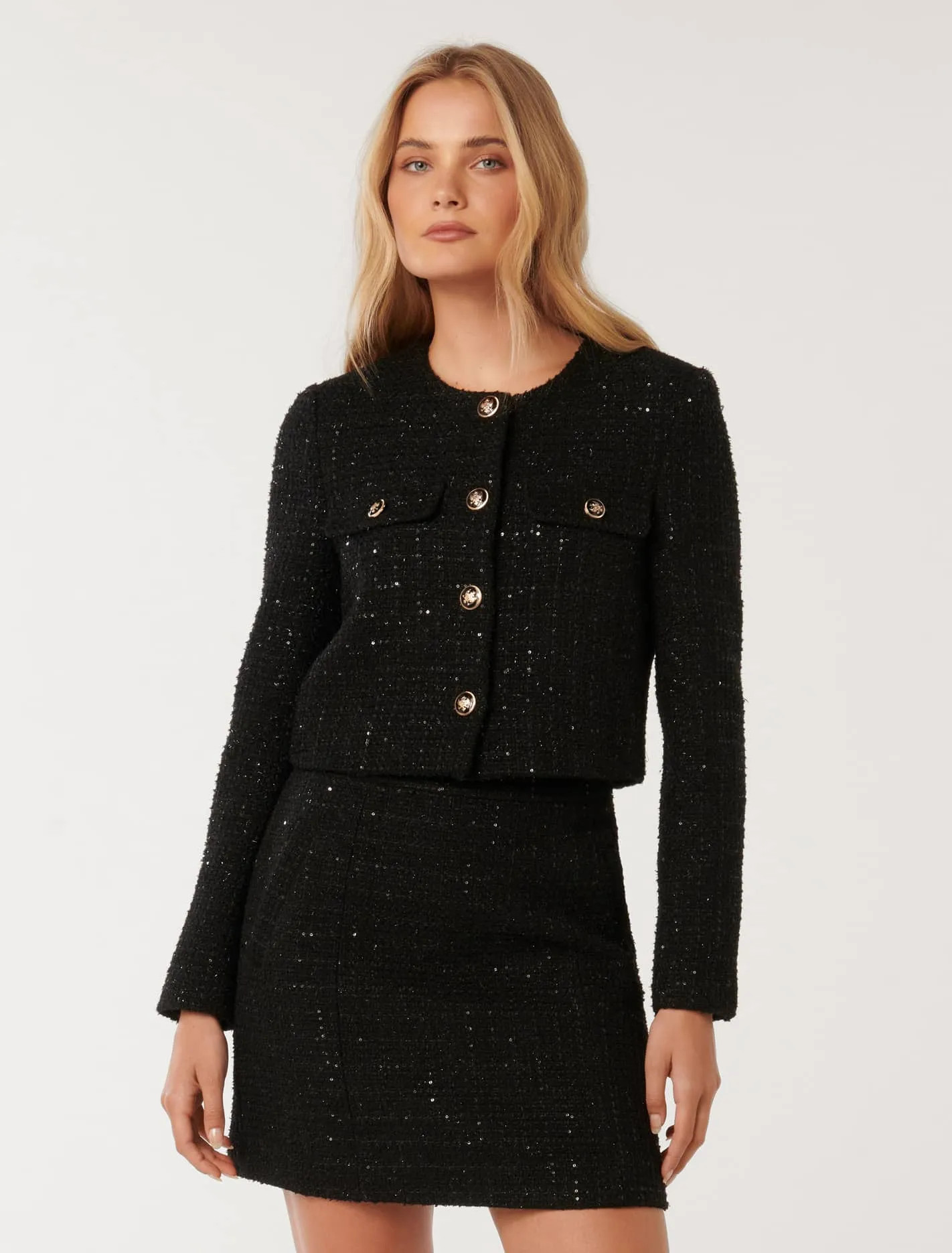 Bailee Crop Bouclé Jacket | Forever New (AU)